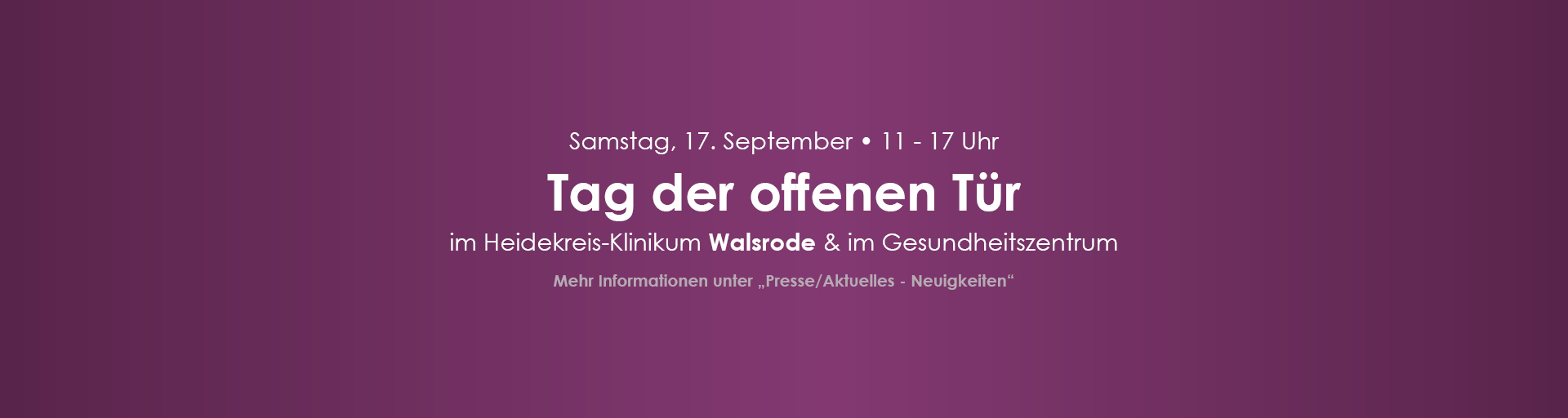 Zum Artikel: Medizin zum Anfassen – das Heidekreis-Klinikum lädt zum Tag der offenen Tür nach Walsrode ein