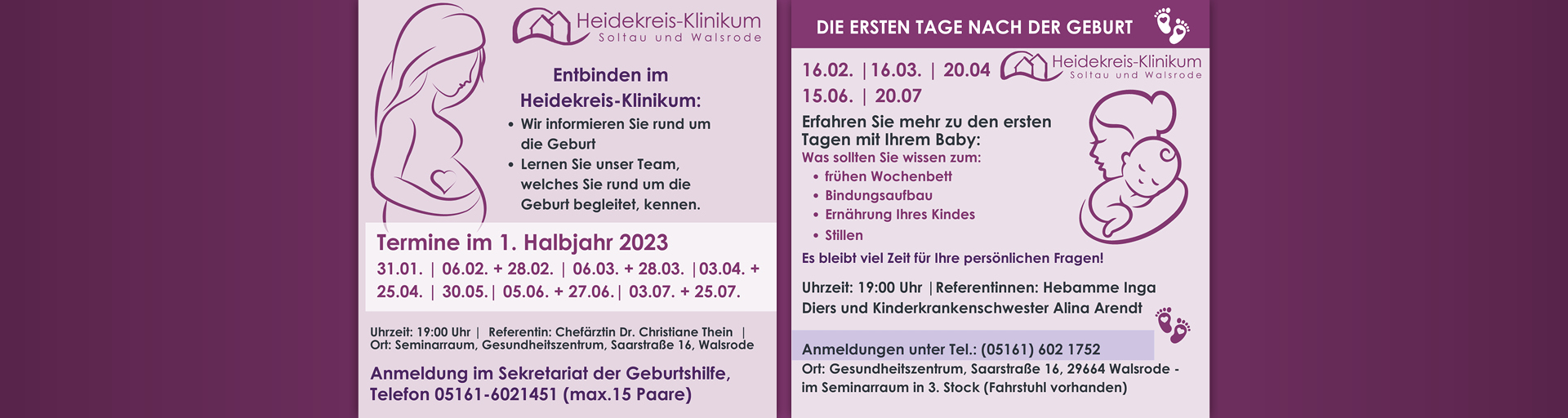 Zum Artikel: Info-Abende der Geburtshilfe des Heidekreis-Klinikums im ersten Halbjahr 2023