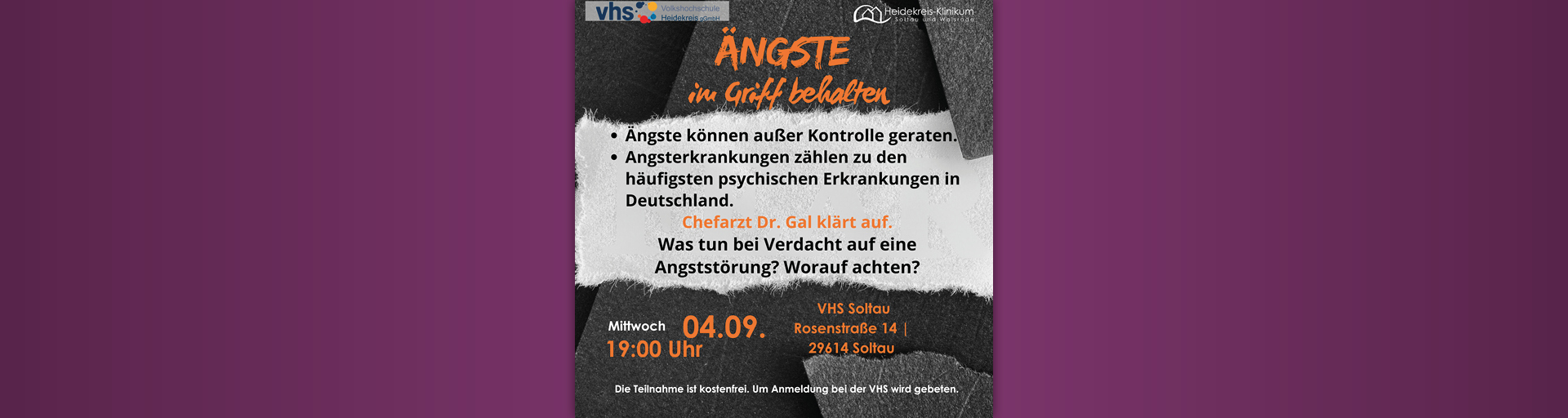 Zum Artikel: Patientenvortrag: Ängste im Griff behalten