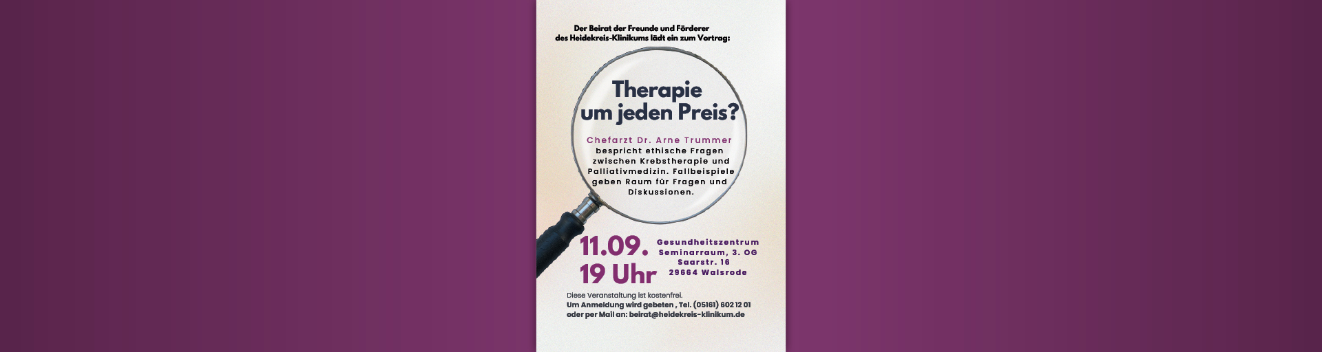Zum Artikel: Patientenvortrag: Therapie um jeden Preis? - Ethische Fragen zwischen Krebstherapie und Palliativmedizin